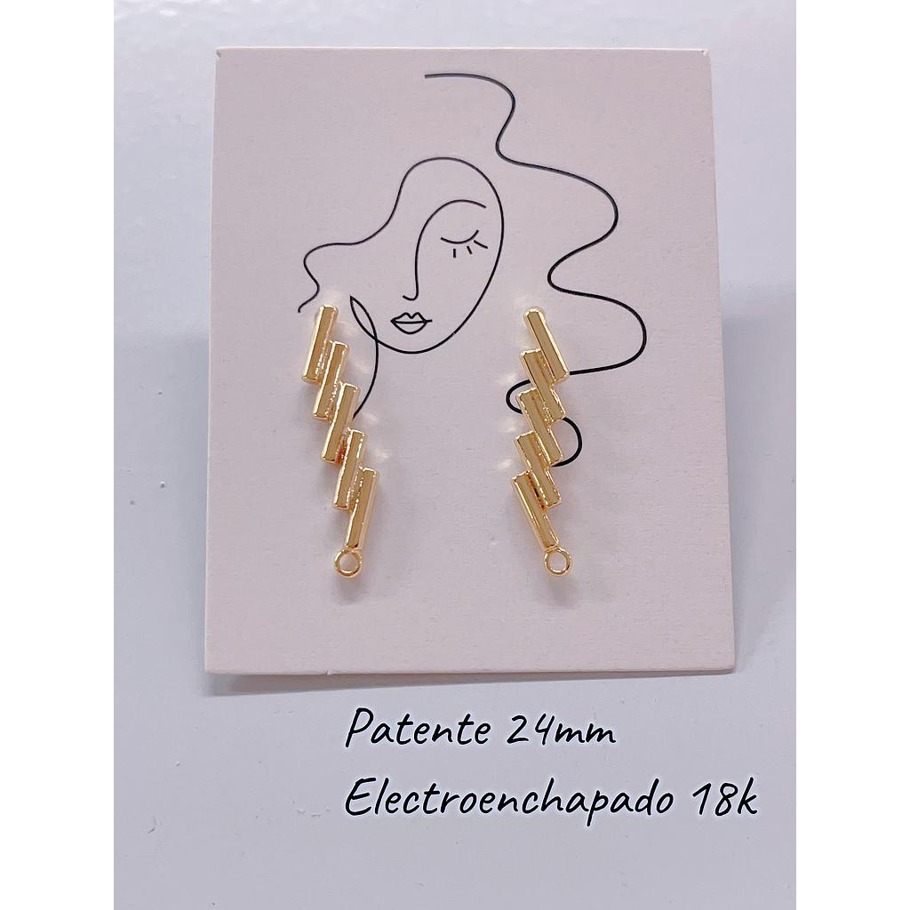 PATENTE 24MM, ELECTROENCHAPADO 18K