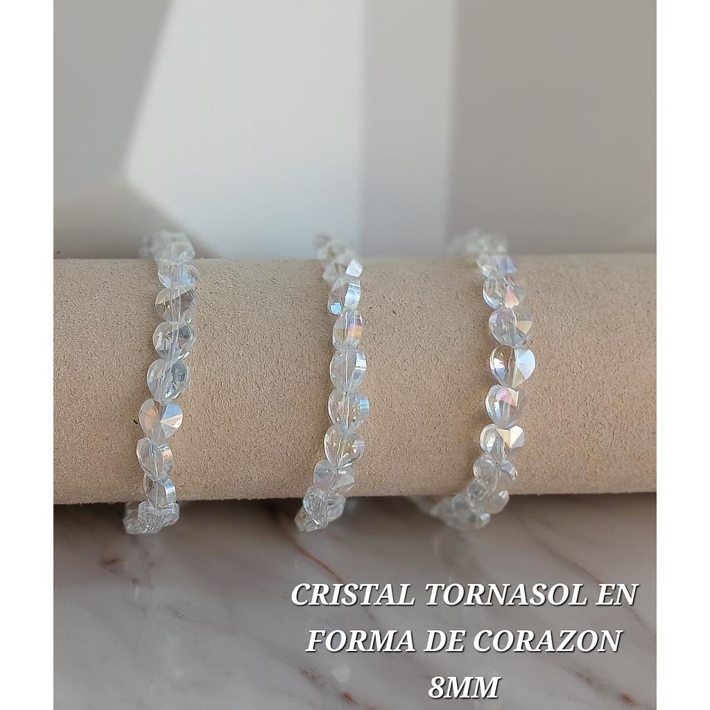 CRISTAL TORNASOL EN FORMA DE CORAZON 8MM