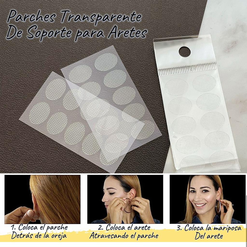 PARCHES TRANSPARENTES DE SOPORTE PARA ARETES 10 PCS