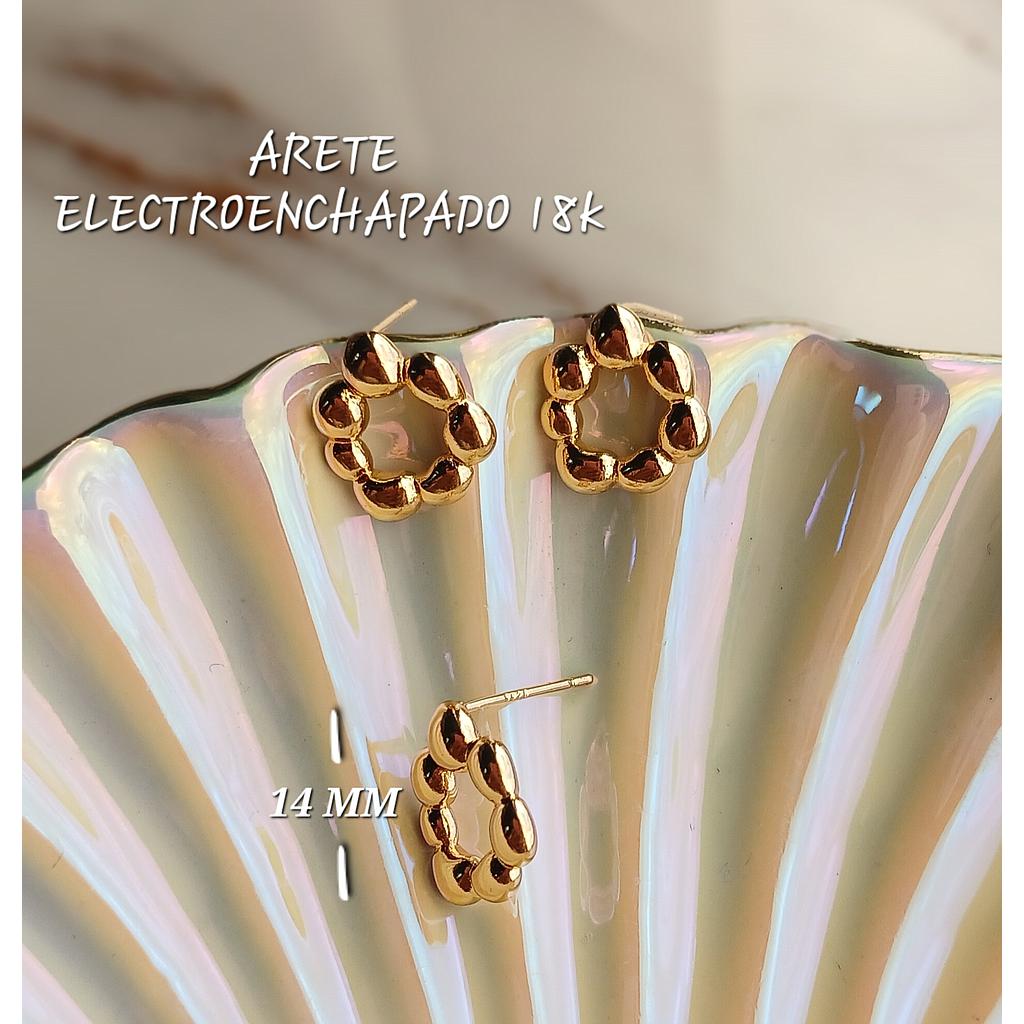ARETE DE ELECTROENCHAPADO 18K 14MM