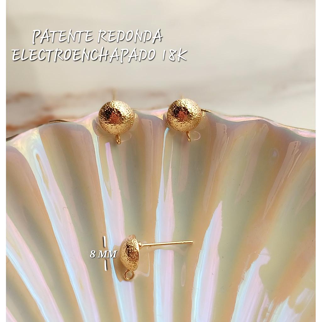 PATENTE REDONDA DE ELECTROENCHAPADO 18K 8MM