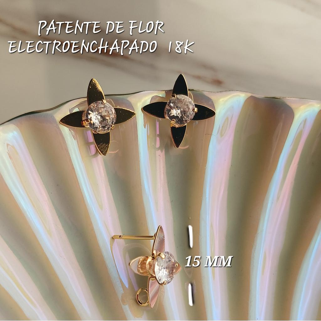 PATENTE DE FLOR ELECTROENCHAPADO 18K 15MM