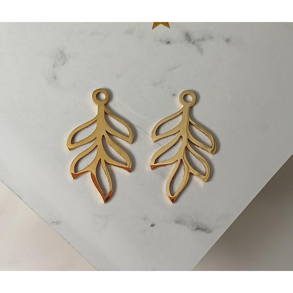 DIJE DE HOJA ACERO INOXIDABLE 20MM