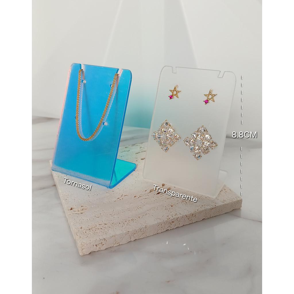 EXHIBIDOR PARA CADENAS Y ARETES TRANSPARENTE