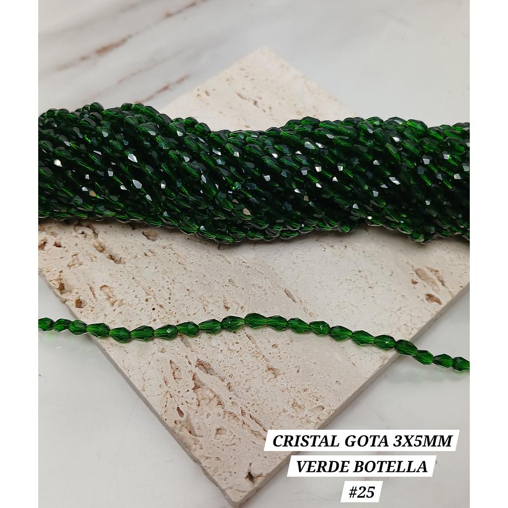 CRISTAL DE GOTA 3X5MM VERDE BOTELLA