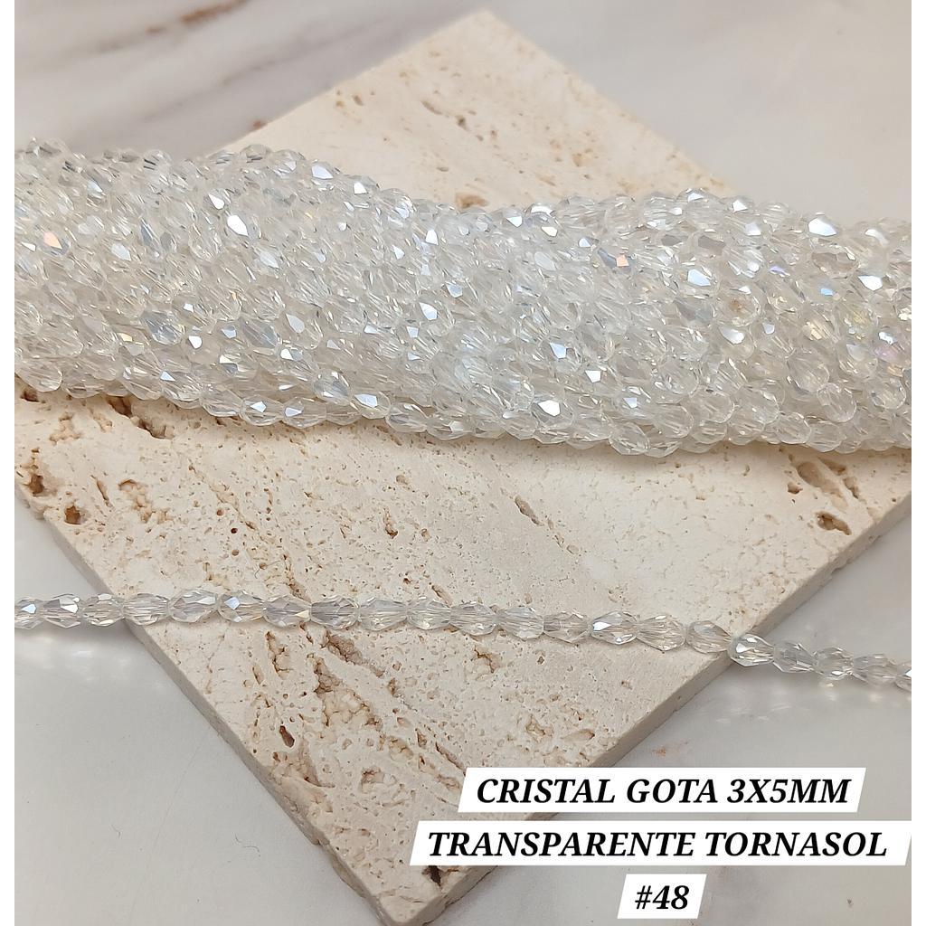 CRISTAL DE GOTA 3X5MM TRANSPARENTE TORNASOL