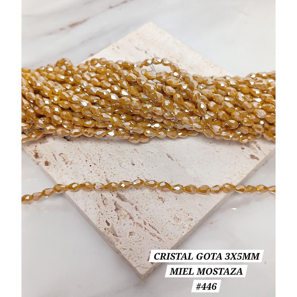 CRISTAL DE GOTA 3X5MM MIEL MOSTAZA