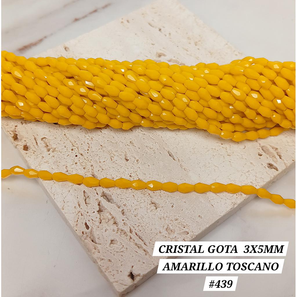 CRISTAL DE GOTA 3X5MM AMARILLO TOSCANO
