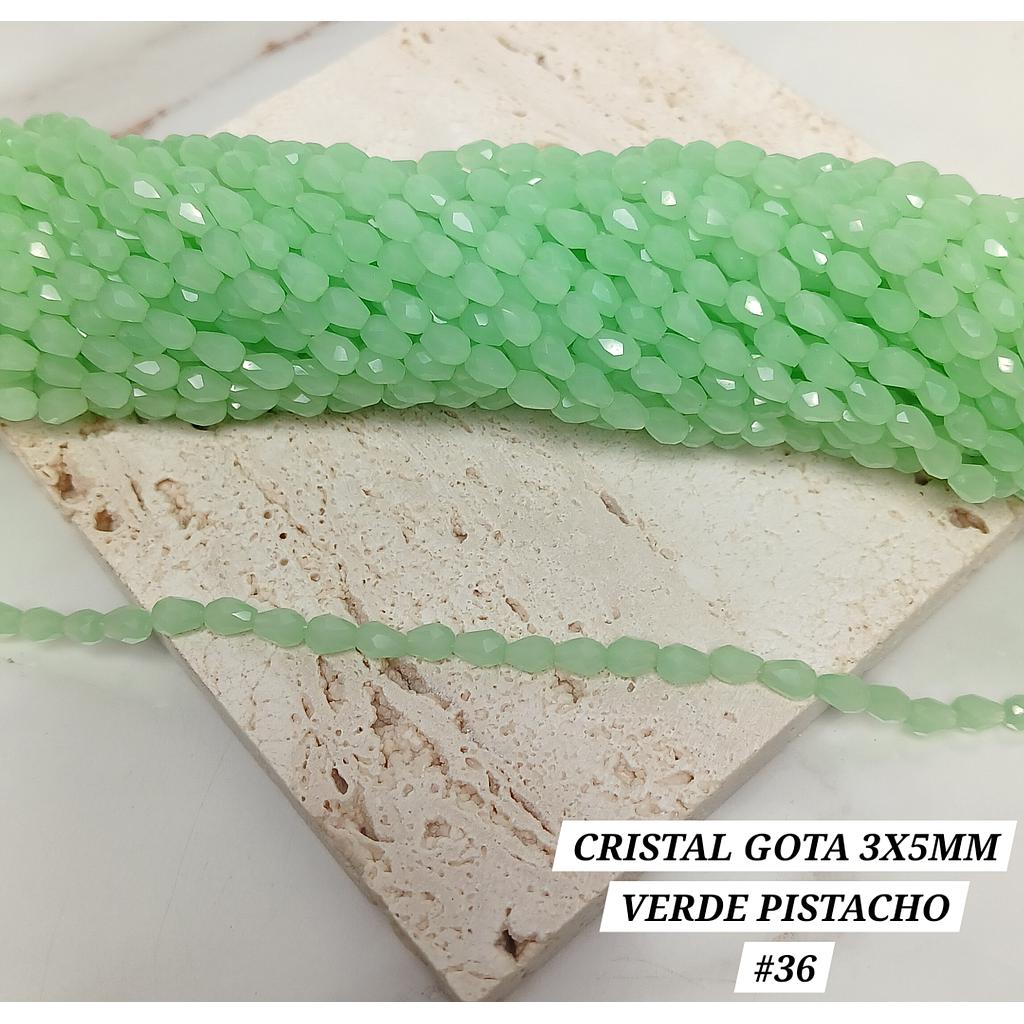 CRISTAL DE GOTA 3X5MM VERDE PISTACHO