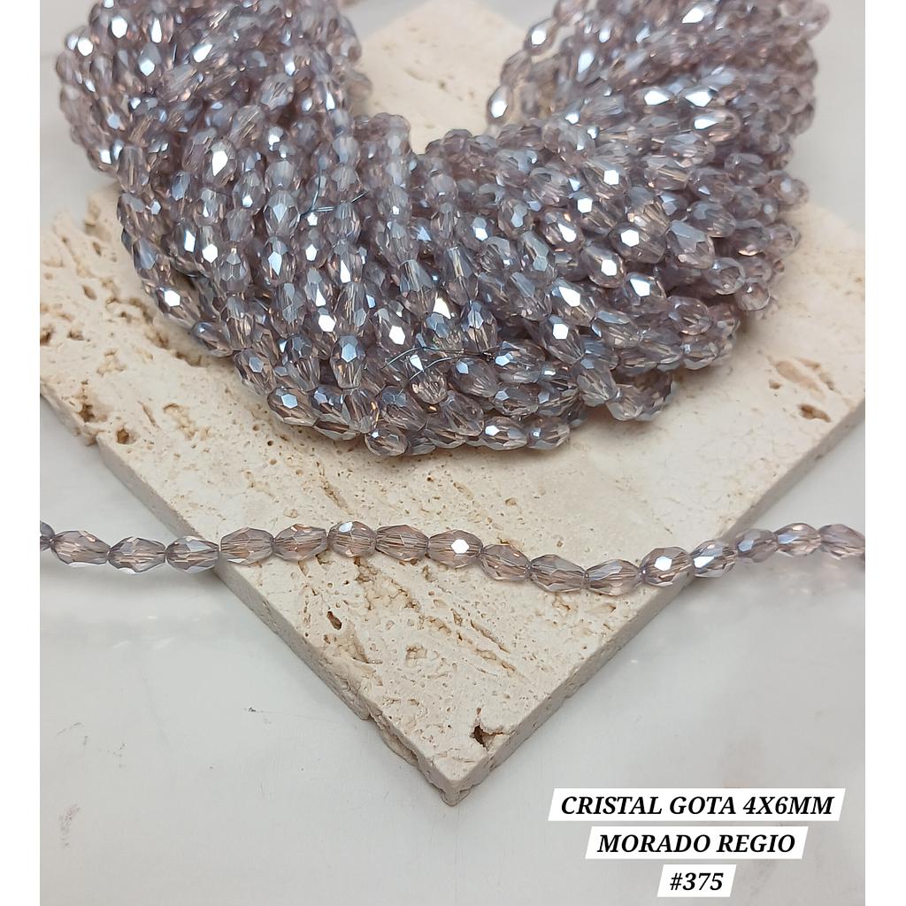 CRISTAL DE GOTA 4X6MM MORADO REGIO