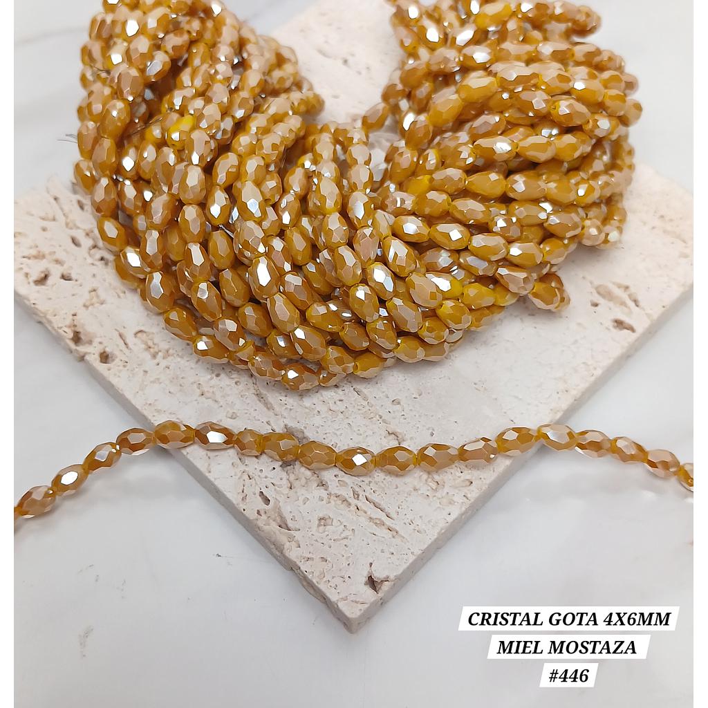CRISTAL DE GOTA 4X6MM MIEL MOSTAZA