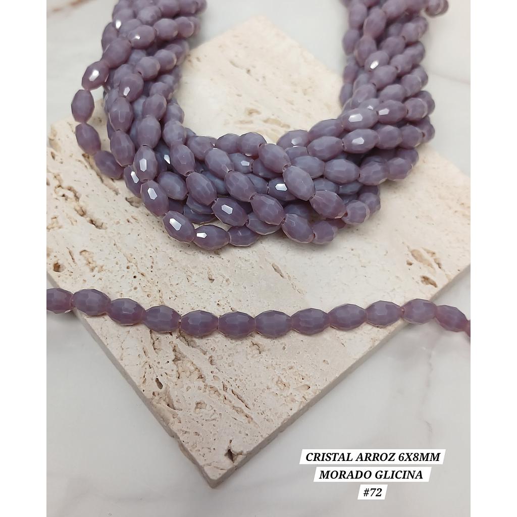 CRISTAL ARROZ MORADO GLICINA 6X8MM