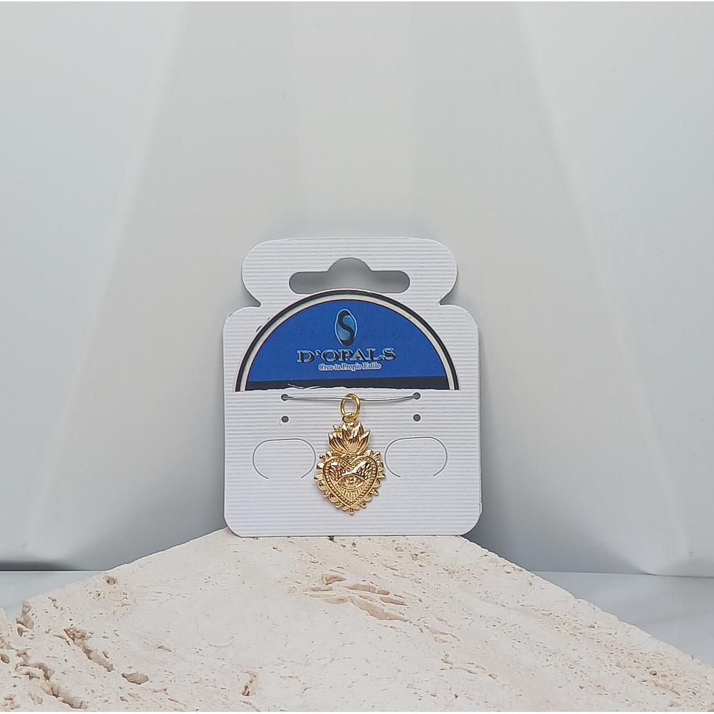 DIJE DE CORAZON CON OJO ELECTROENCHAPADO 20MM