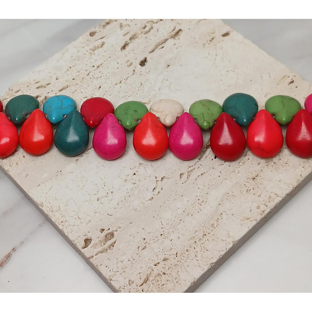 PIEDRA TURQUESA DE GOTA VAIVEN 12X16MM