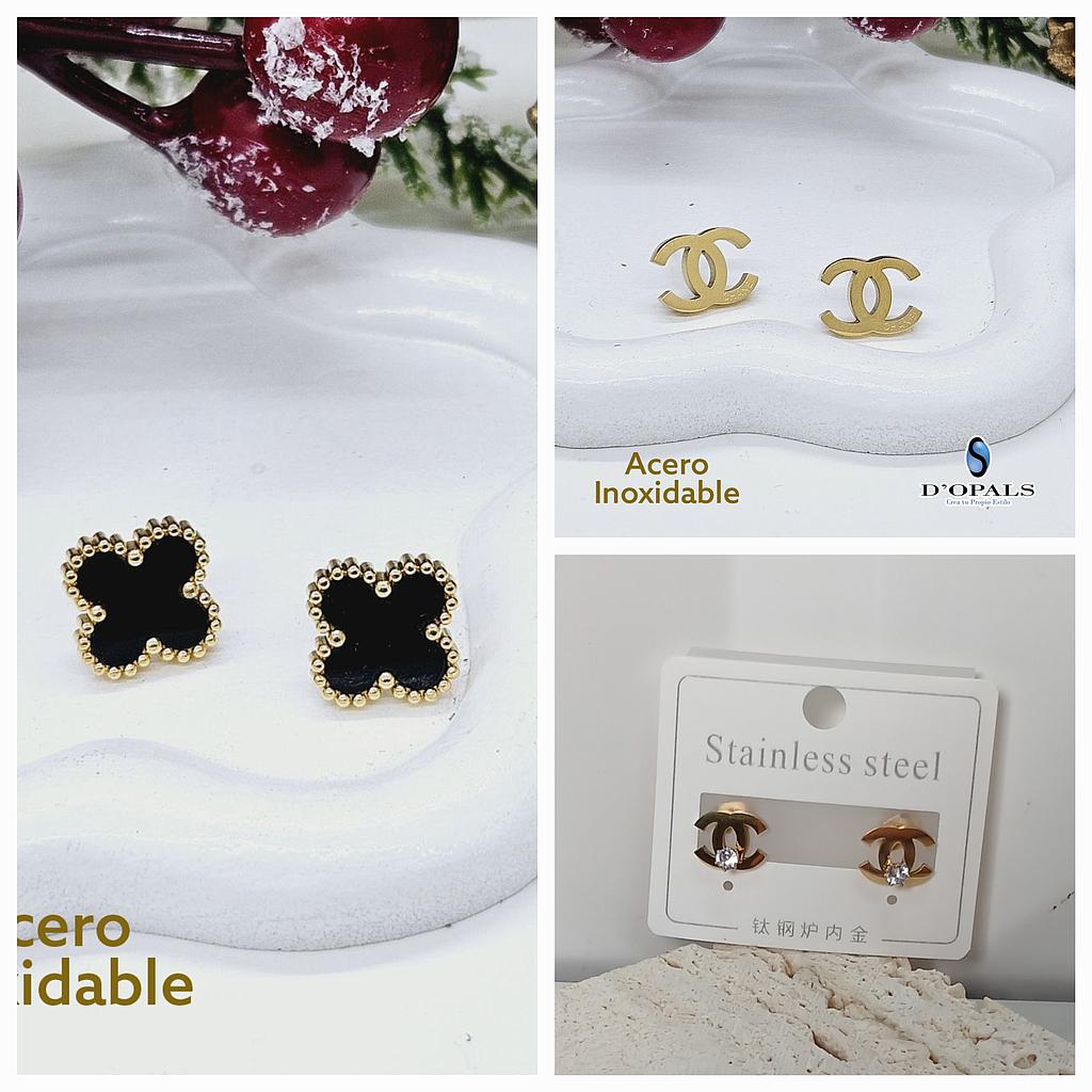 ARETES DE MARCAS ACERO INOXIDABLE