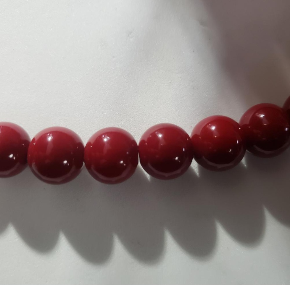 RISTRA PERLA ACRILICA ROJA 10MM