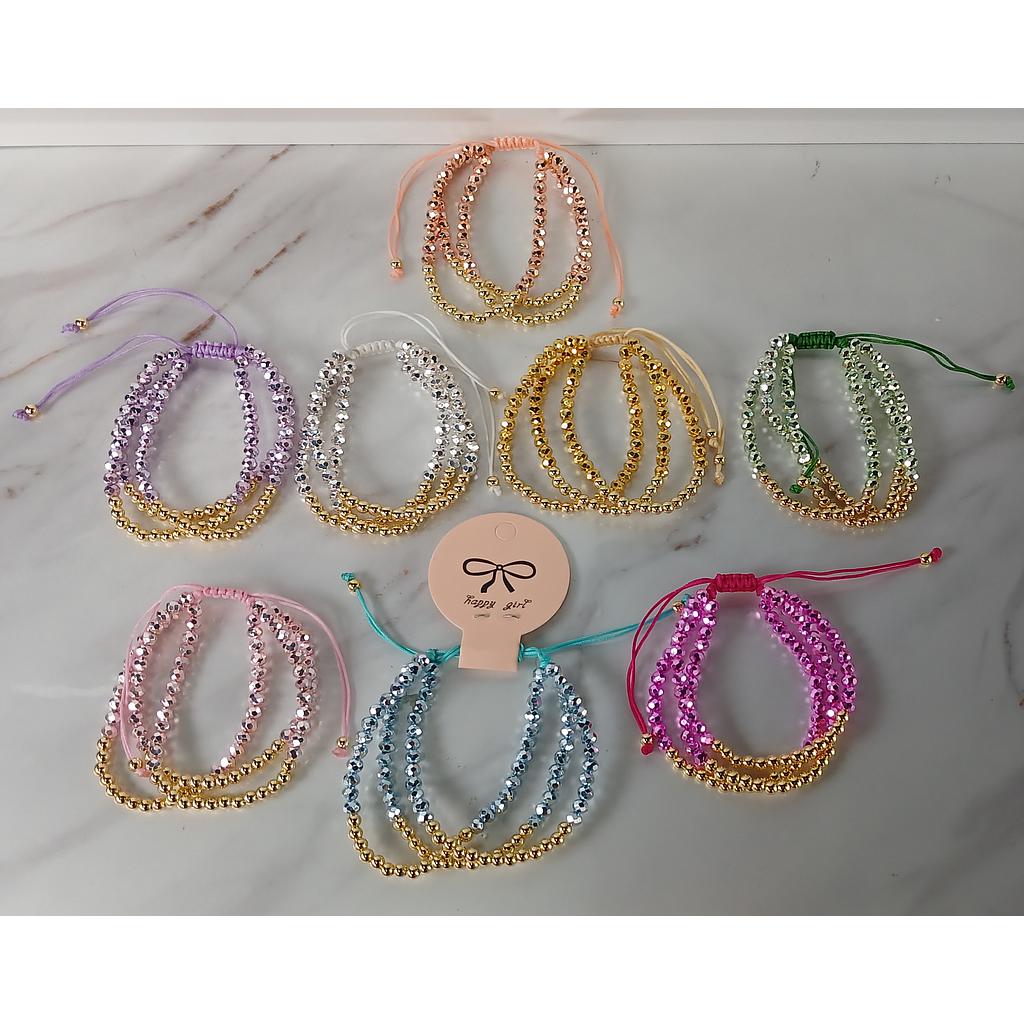 PULSERAS CORREDIZAS DE CRISTAL METALIZADAS