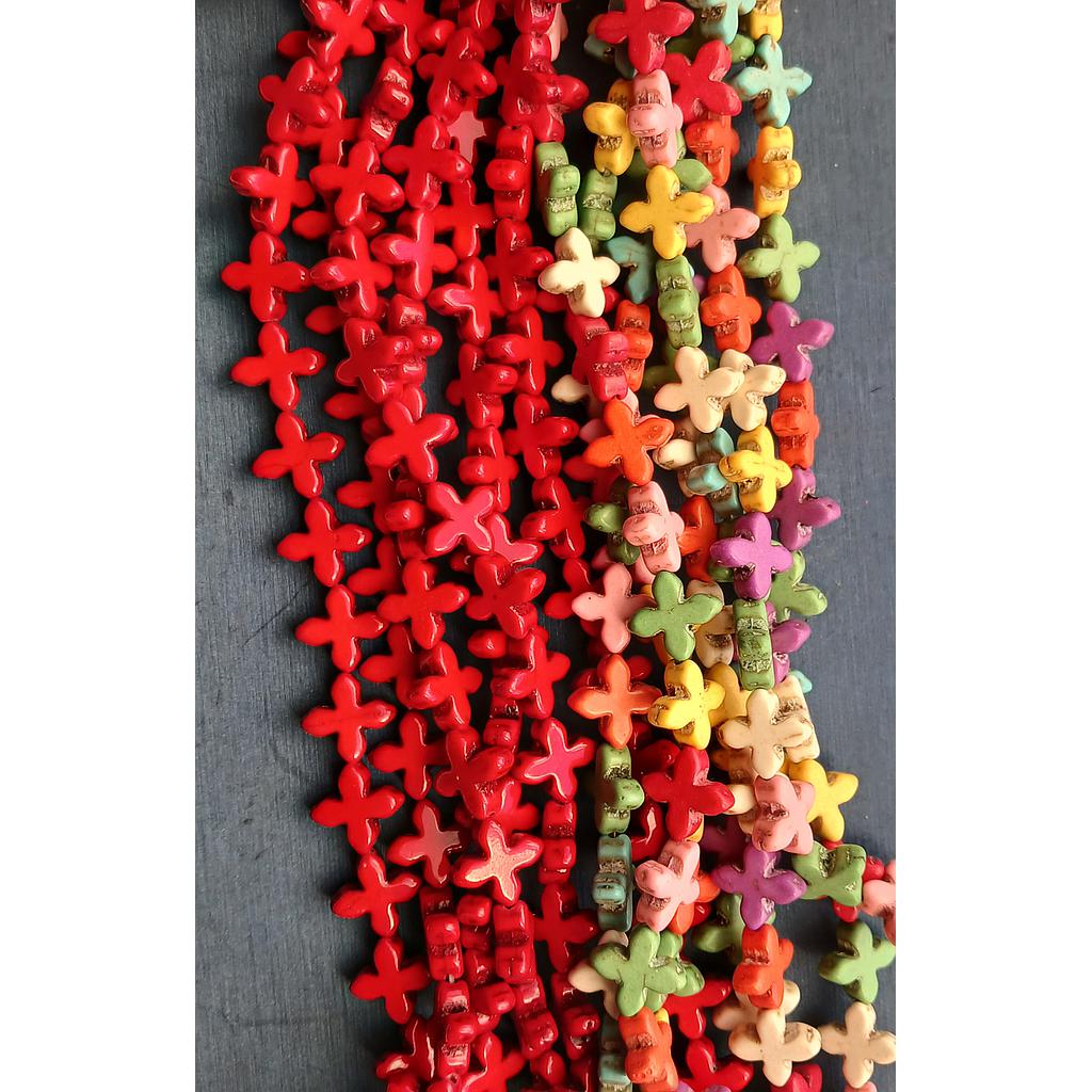 PIEDRAS TURQUESA CRUZ 14X14MM