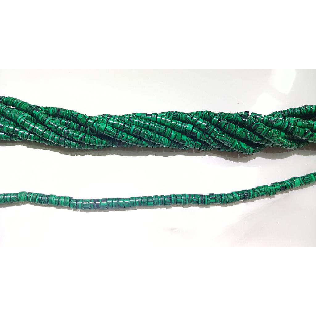 PIEDRA DISCO MALAQUITA VERDE 3X6MM