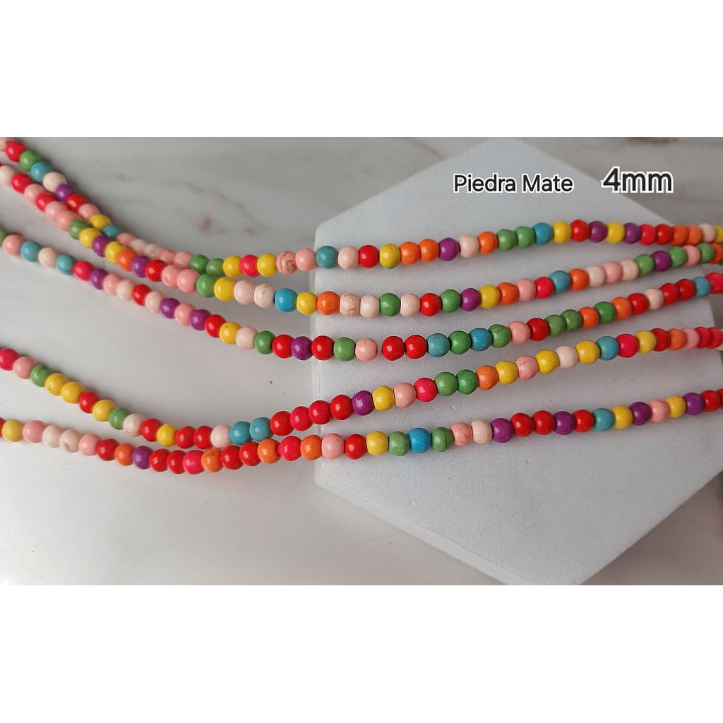 PIEDRAS TURQUESA MATE MULTICOLOR 4MM