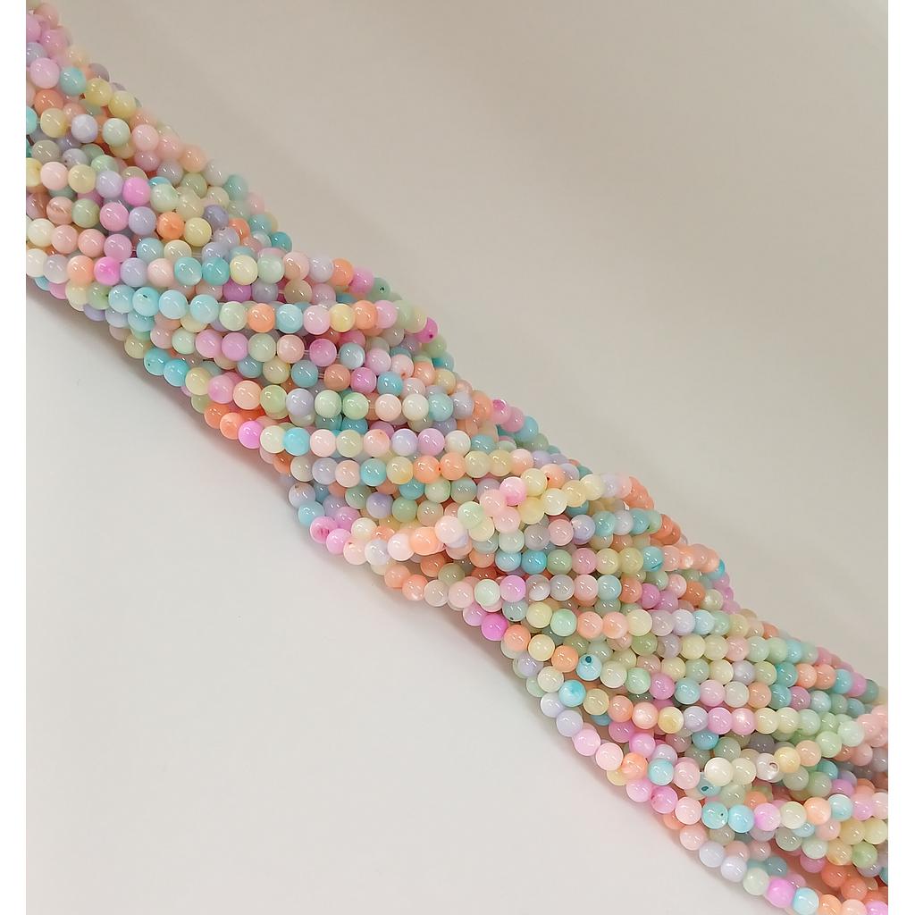 CONCHA NACAR MULTICOLOR REDONDA 4MM