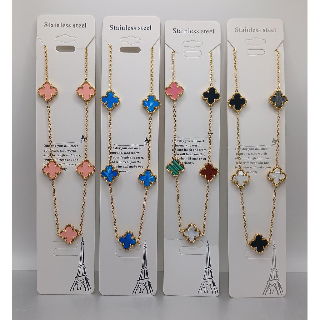 CADENA TERMINADA DE VAN CLEEF ACERO INOXIDABLE