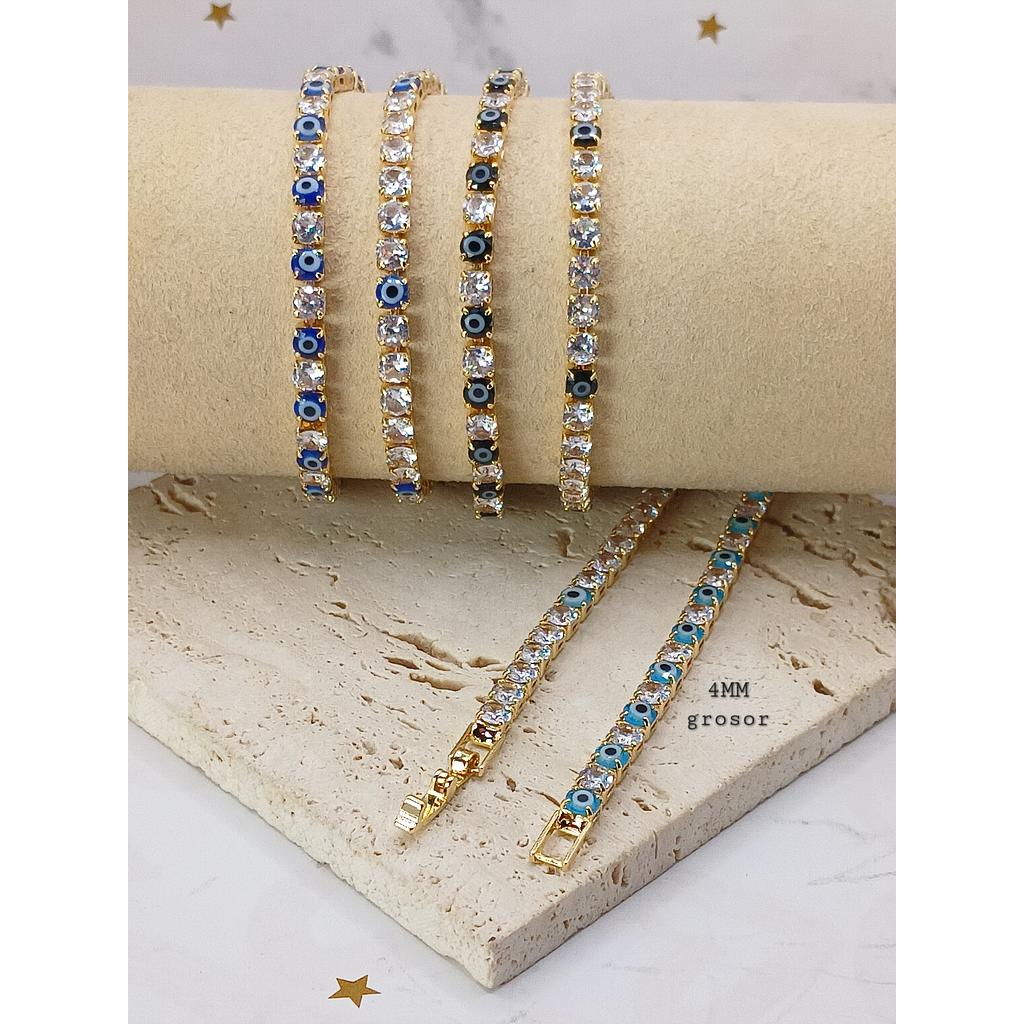 BRAZALETES DE MICROCIRCONIA CON OJOS TURCOS