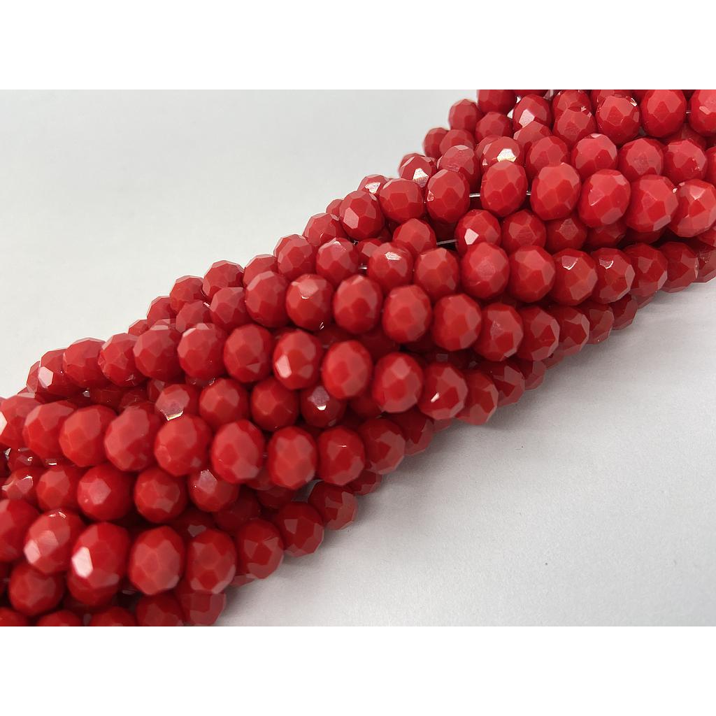 CRISTAL RONDEL MATE ROJO CEREZA 10MM