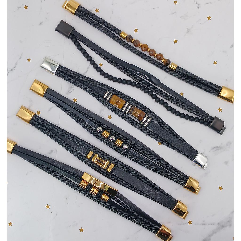 PULSERAS TERMINADAS PARA CABALLERO DE ACERO INOXIDABLE 23CM