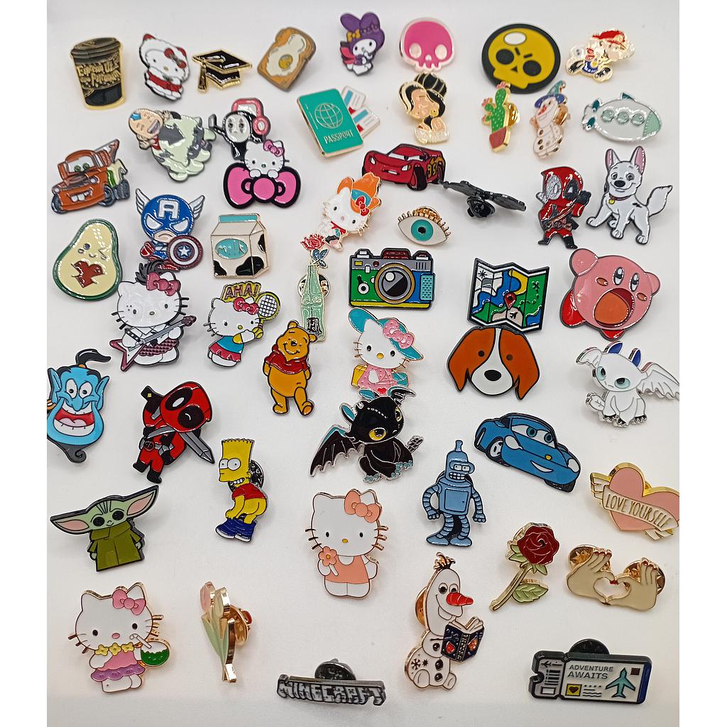 PINES DE CARICATURAS PARA ROPA O MOCHILA