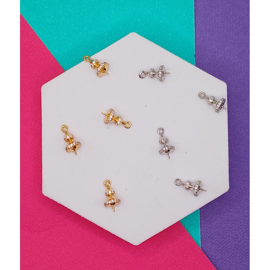 PORTA DIJE CON PIN PARA PERLA DE MICROCIRCONIA