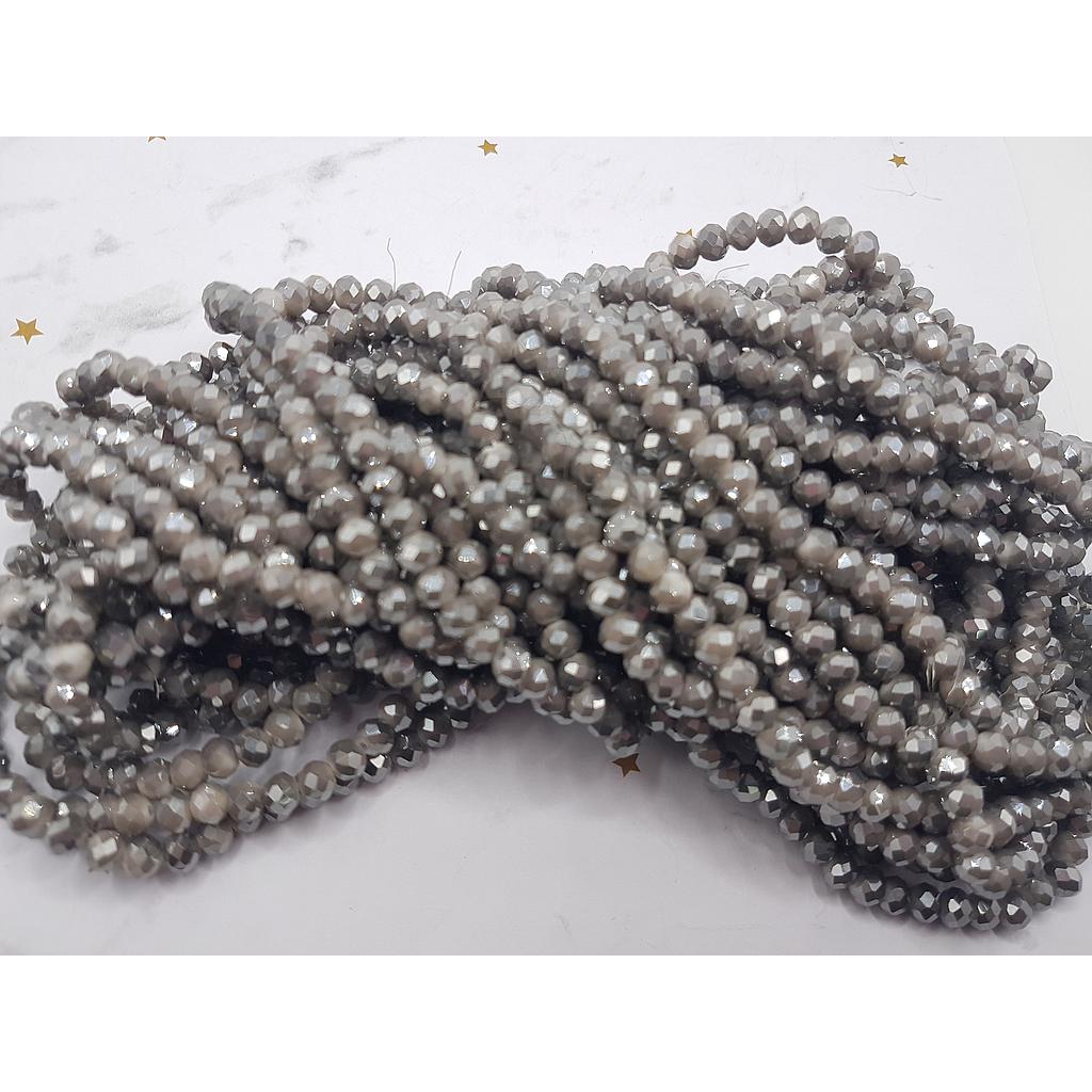 CRISTAL RONDEL GRIS OSCURO 8MM