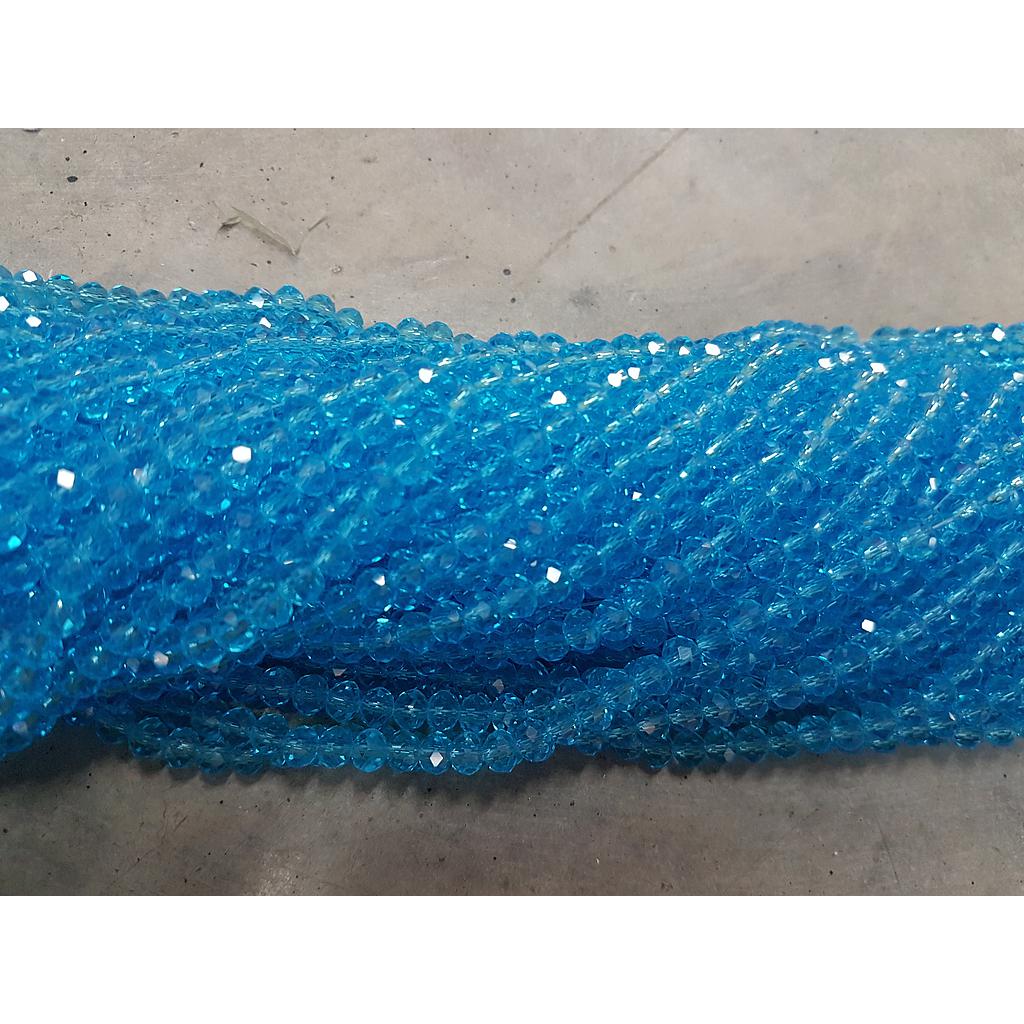 CRISTAL RONDEL AZUL AQUA TRANSPARENTE 4MM