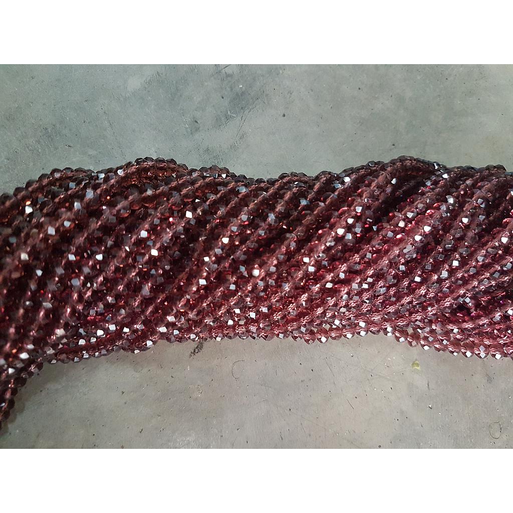 CRISTAL RONDEL ROJO GRANATE 6MM