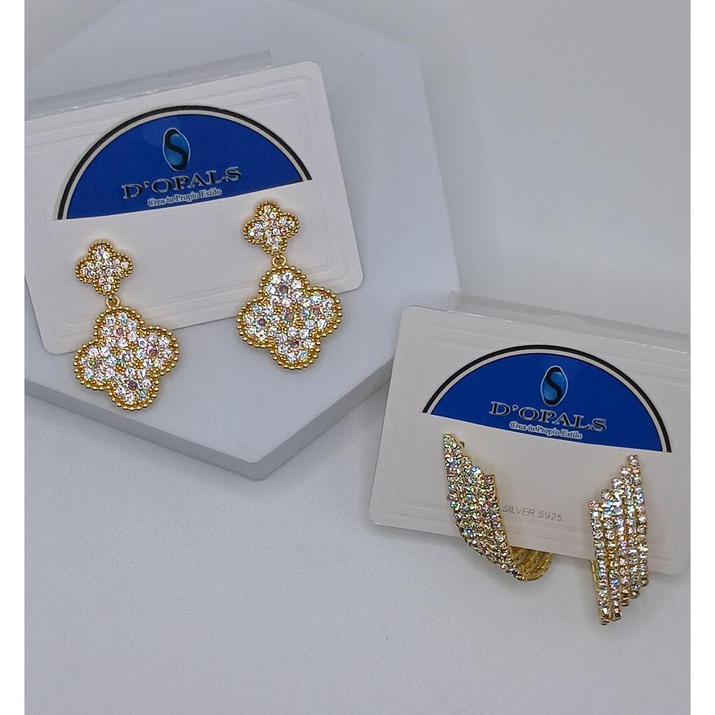 ARETES DE MICROCIRCONIA CON PIN DE PLATA