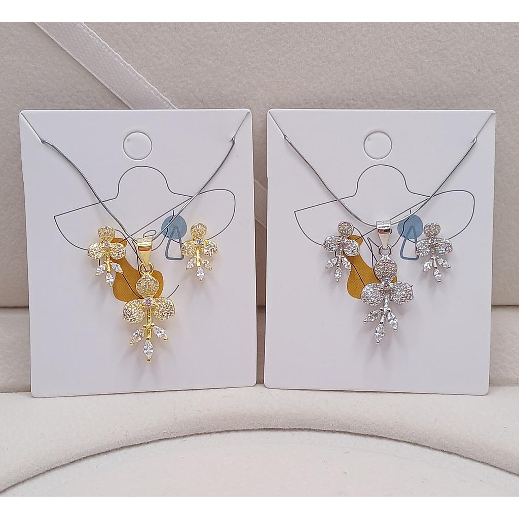 SET ARETES Y DIJE DE PLATA 925