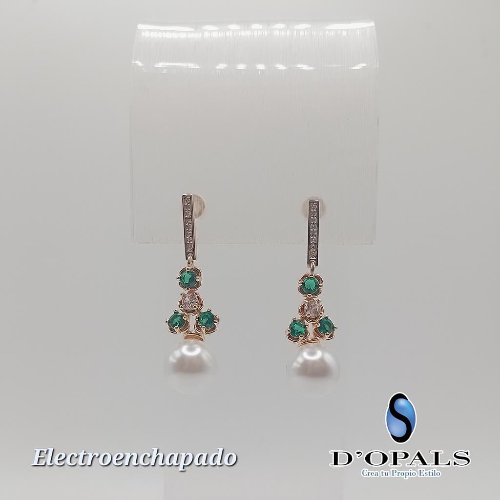 ARETE CON PERLA DE ELECTROENCHAPADO 18K