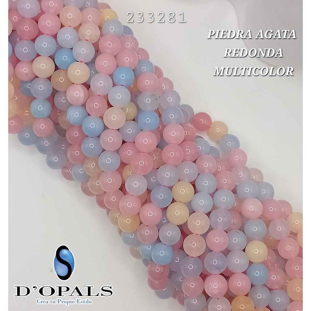 PIEDRA AGATA MULTICOLOR 8MM